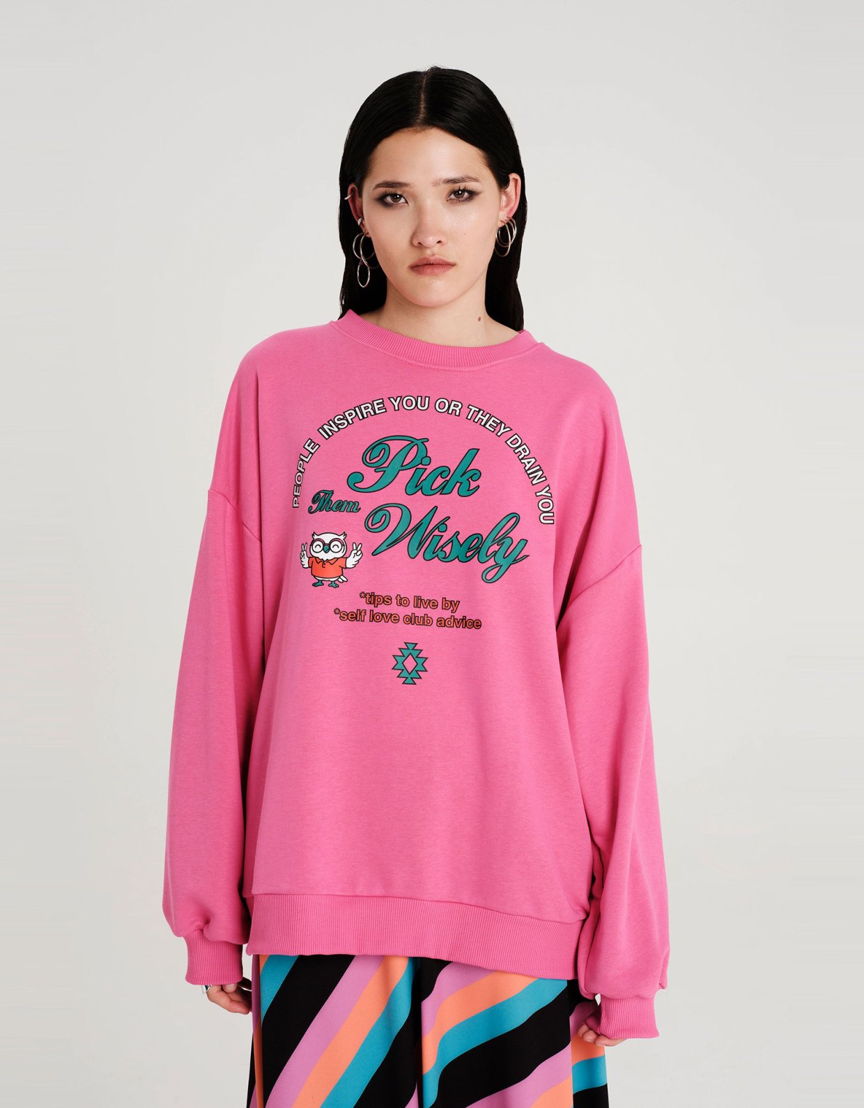 Peace and Chaos Wisdom sweater fuchsia