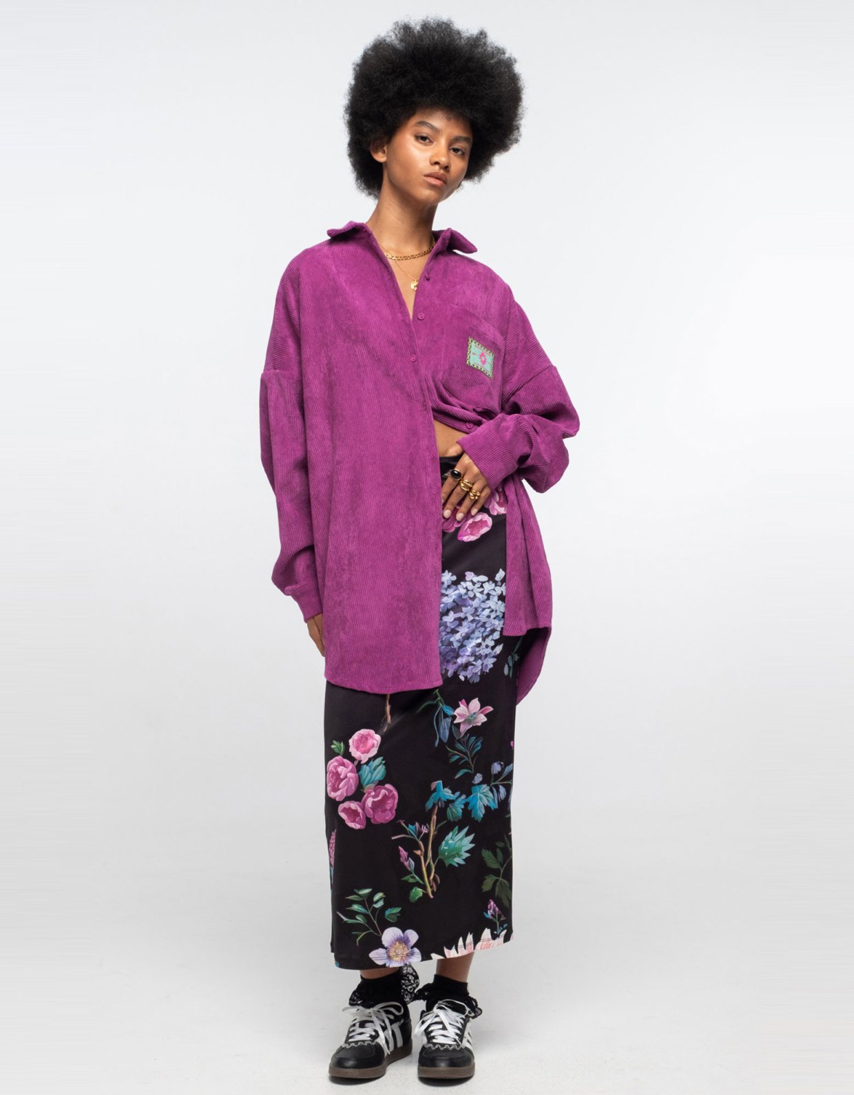 Peace and Chaos Wisteria shirt purple