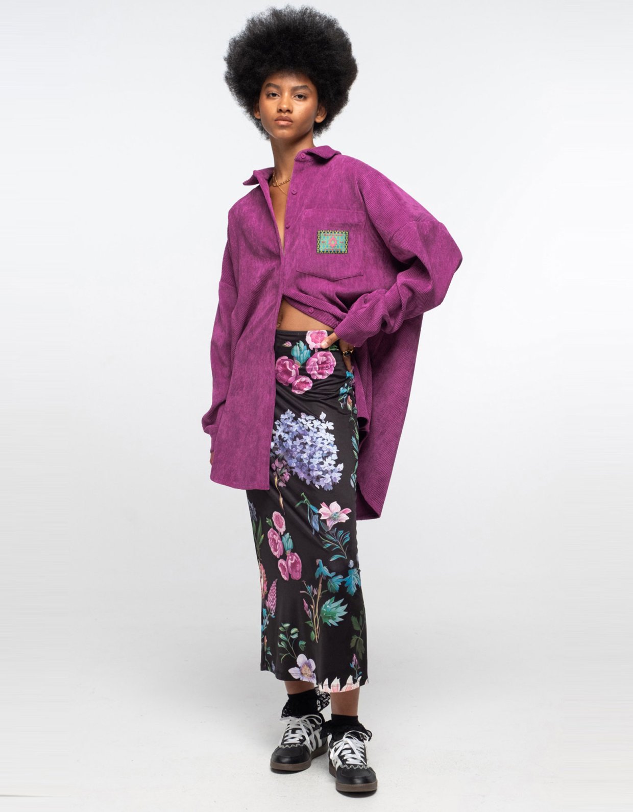 Peace and Chaos Wisteria shirt purple
