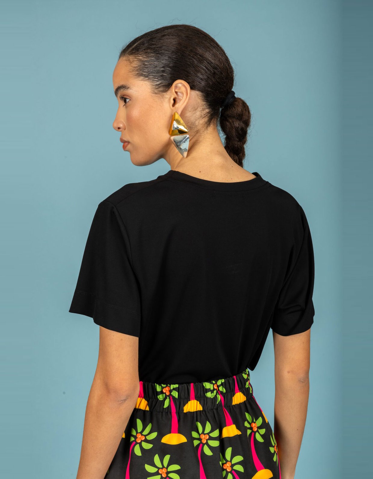 Chaton Yolanda sleeve top jet black