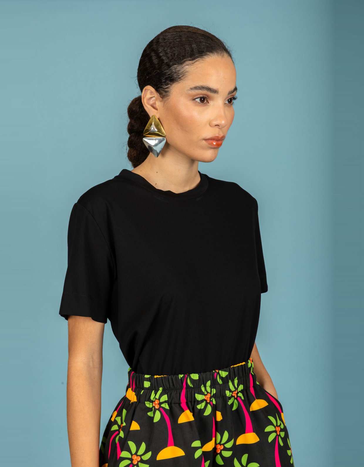 Chaton Yolanda sleeve top jet black