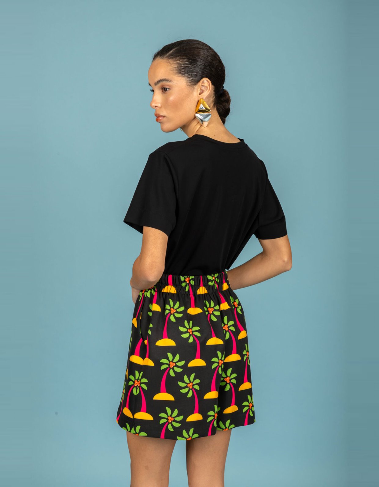 Chaton Yolanda sleeve top jet black