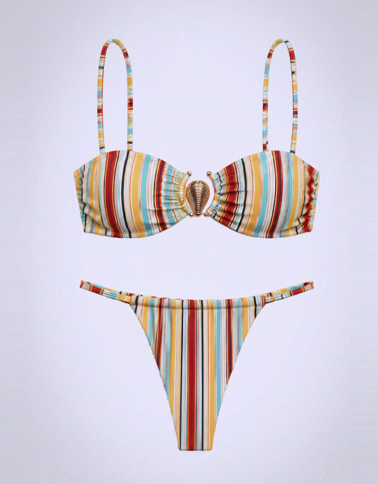 Mallory the label Zanzibar striped bikini