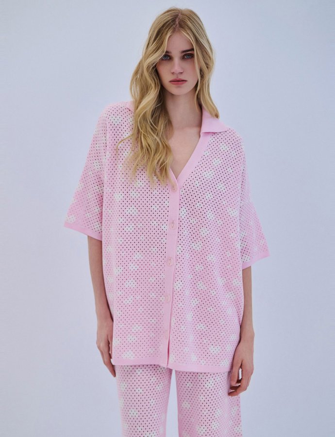 Cardigan hearts baby pink