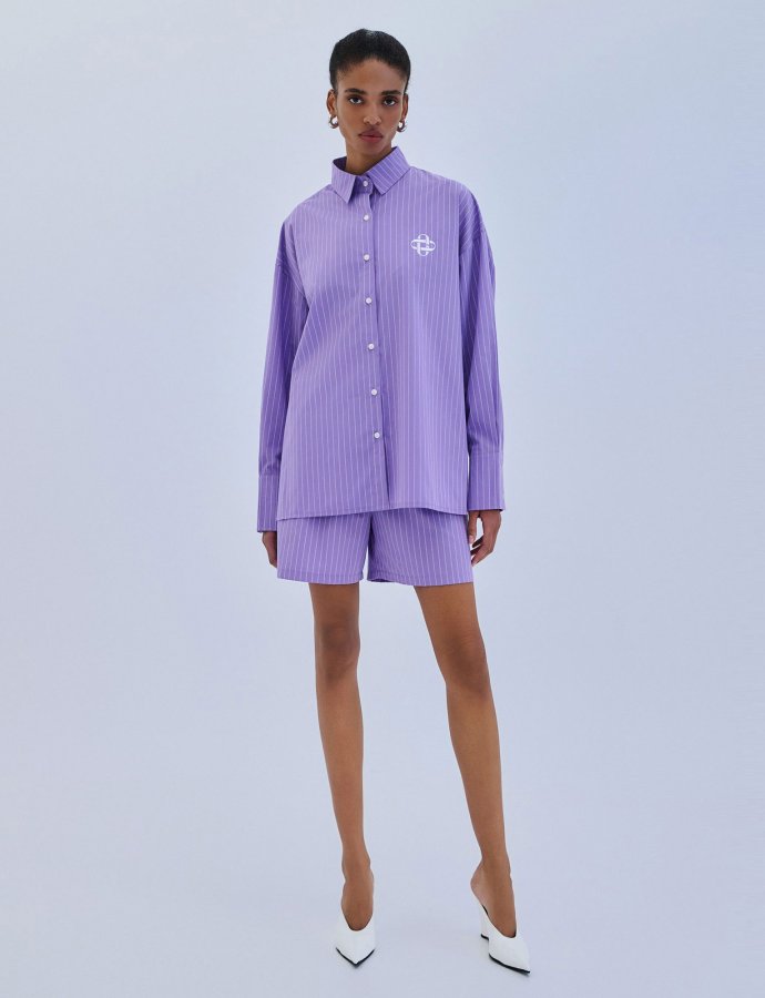 Stripped shorts purple