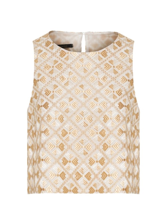 Flakes sleeveless top white-gold champagne