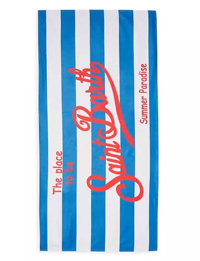 Terry beach towel stripped blue red