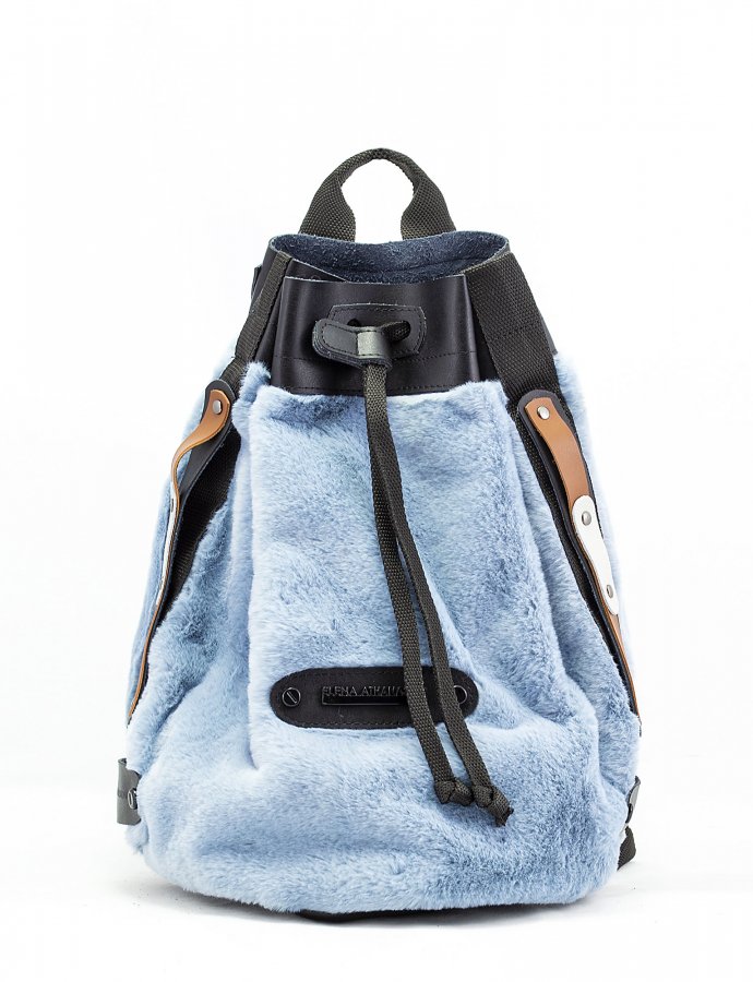 Fluffy backpack baby blue