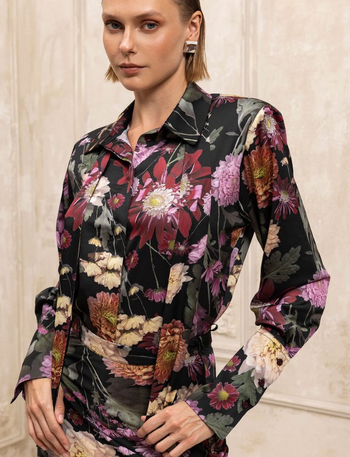 Fleur realiste satin shirt