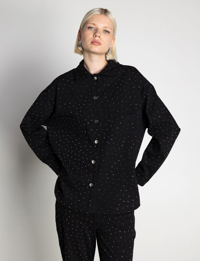 Genevie black denim shirt