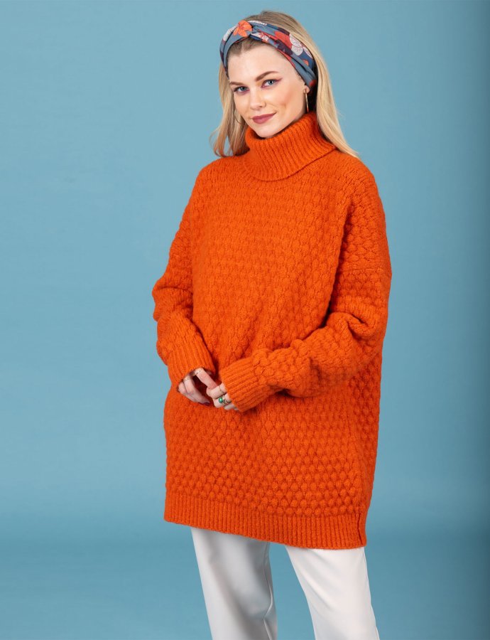 Hansen knit sweater orange