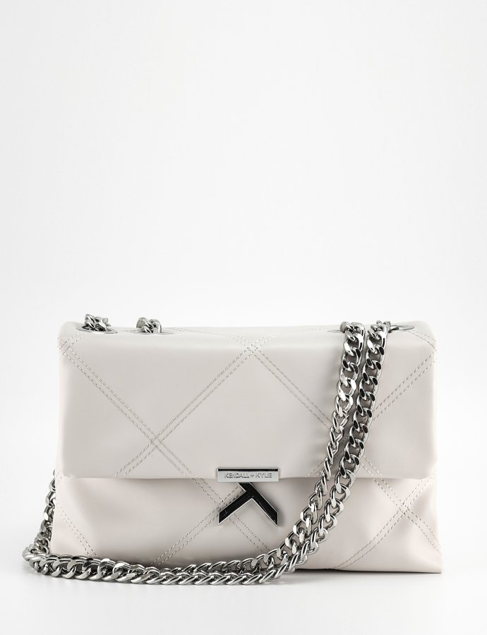 Alexis quilted faux leather bag off white
