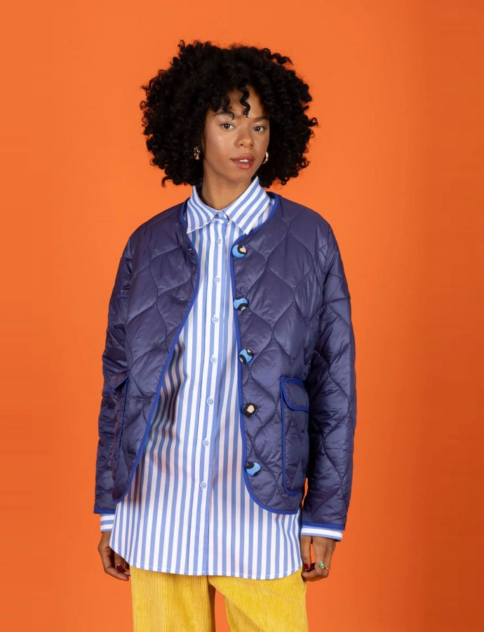 Puffer short coat ink blue