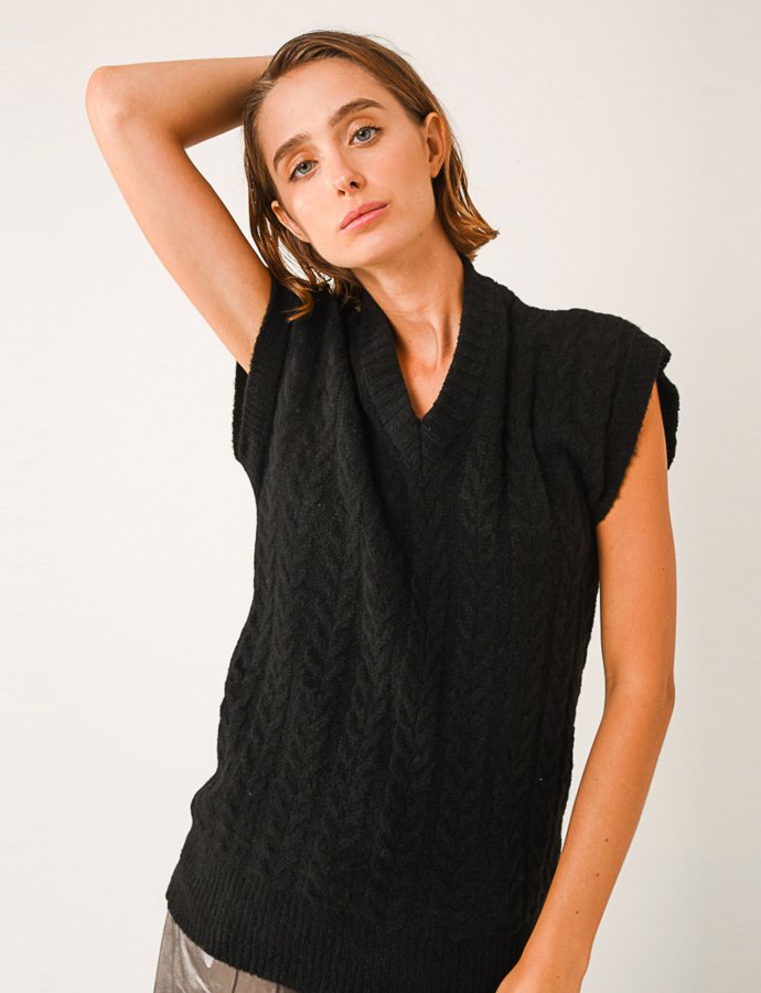 Blair knit vest black