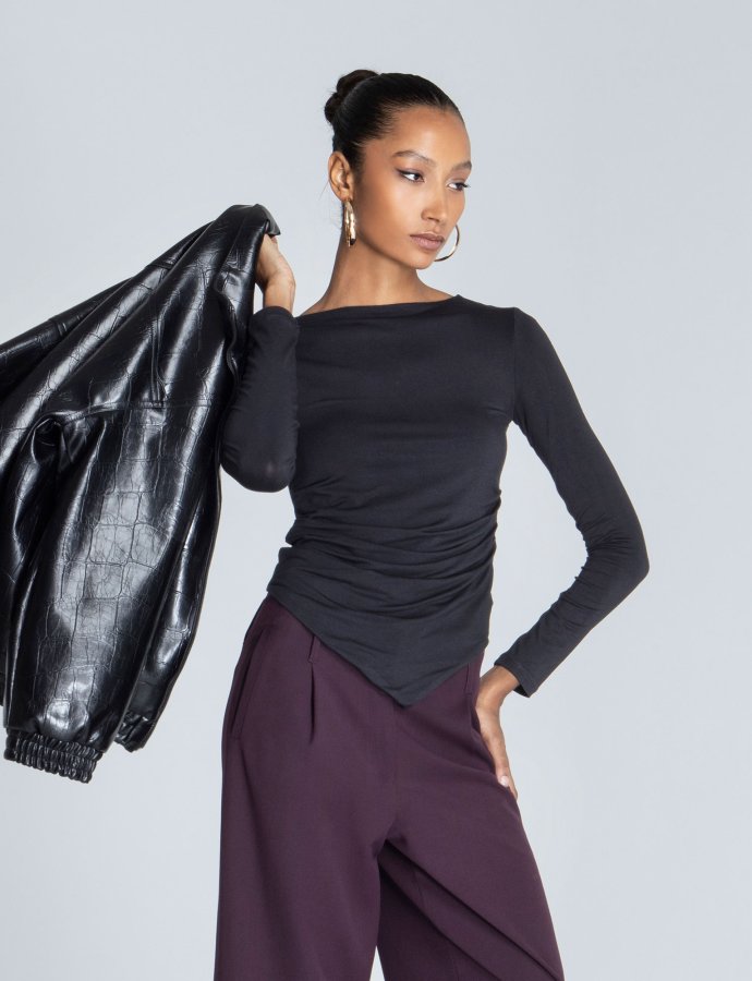 Romy bamboo top black