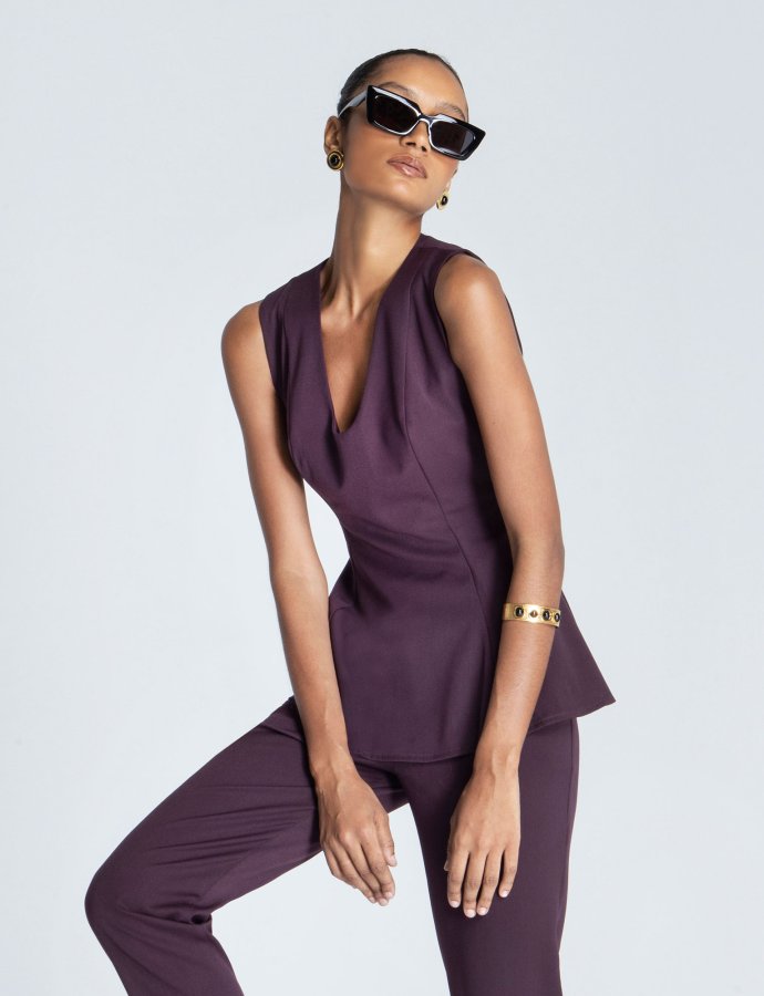 Portia top bordeaux