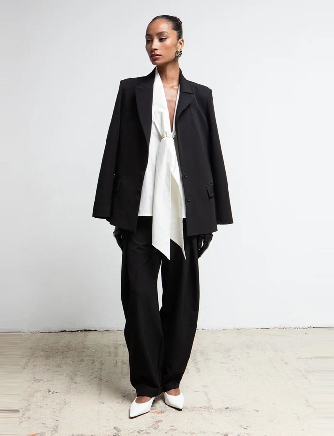 Black oversized tailored blazer