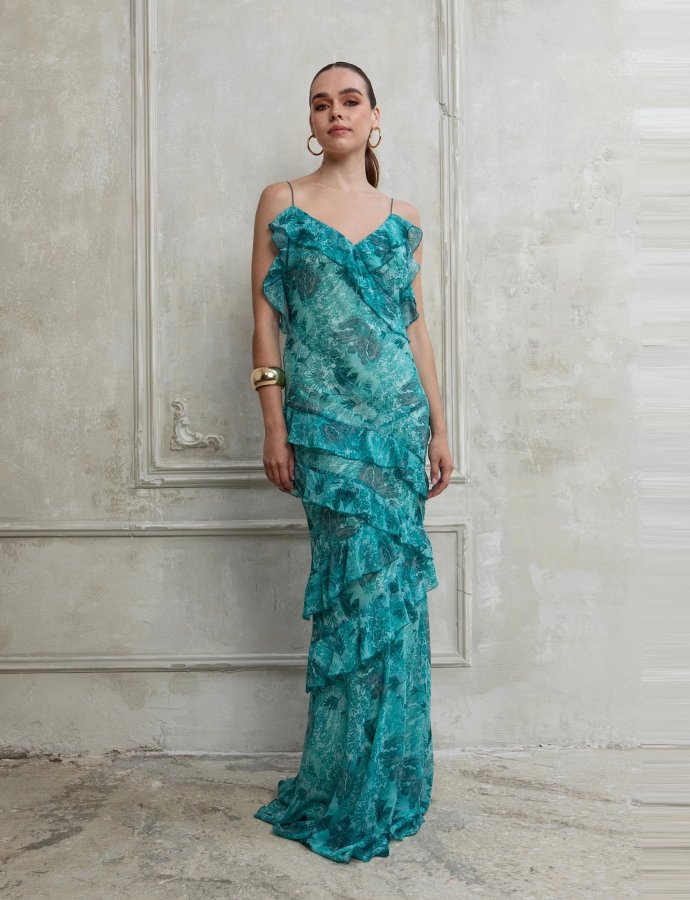 Serafina maxi dress with ruffles