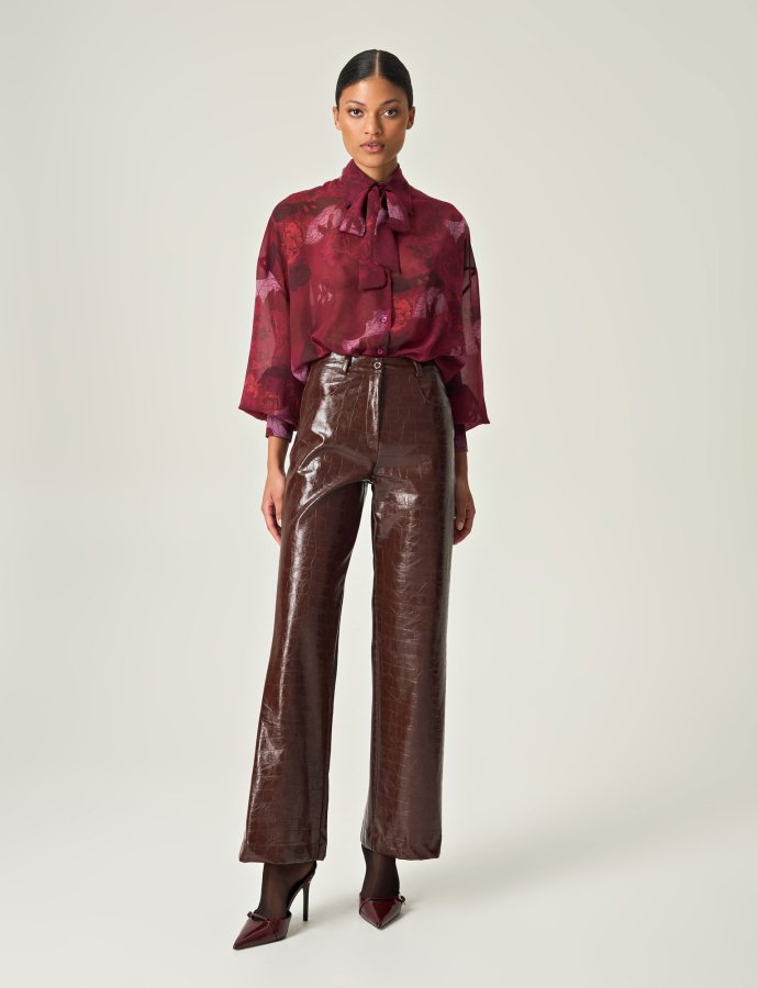 Cocoa croco leather pants