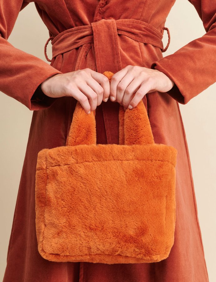 Lily faux fur bag orange