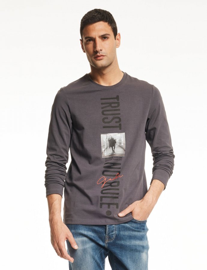 Long sleeve t-shirt anthracite