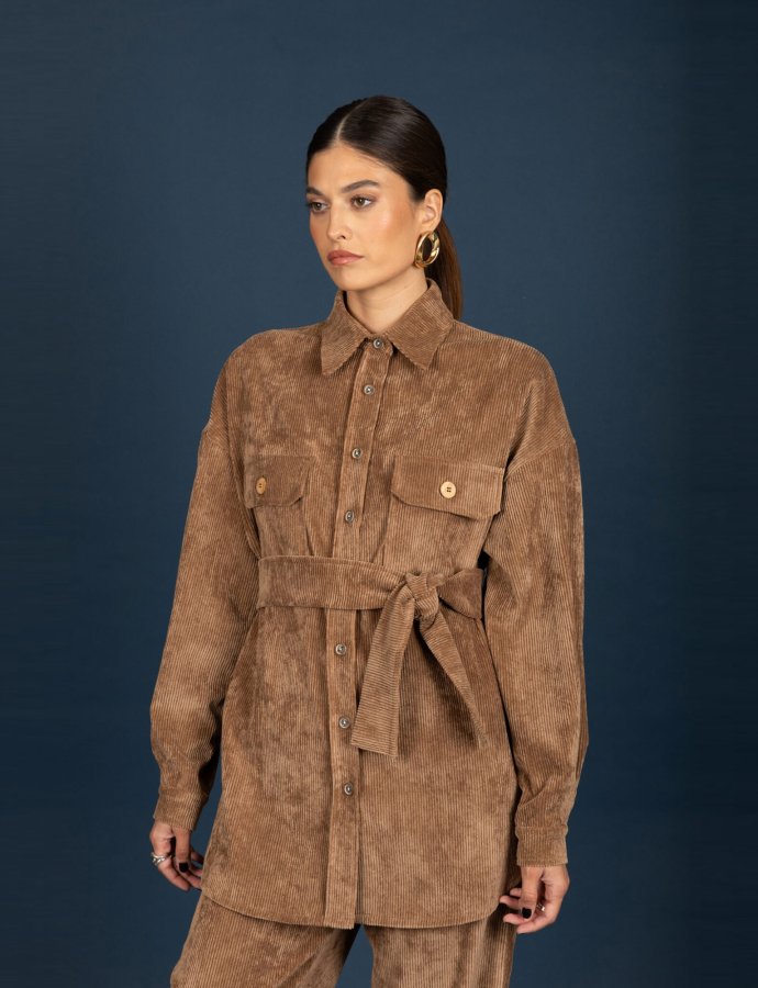 Gwen oversize shirt tabac