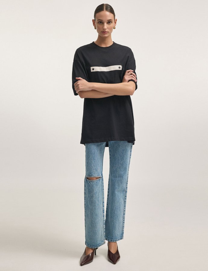 24 h star t-shirt black