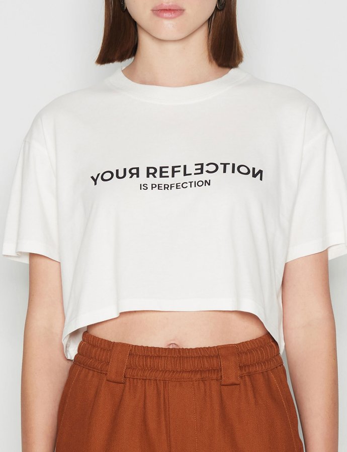 Perfect reflection crop t-shirt white
