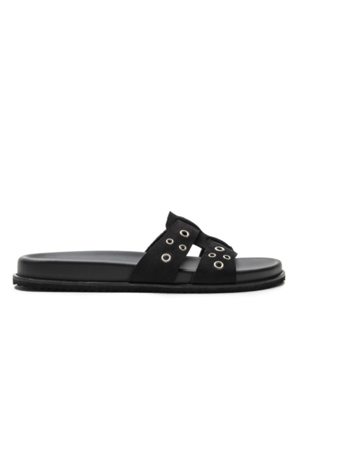 Black suede studded sandals 61306