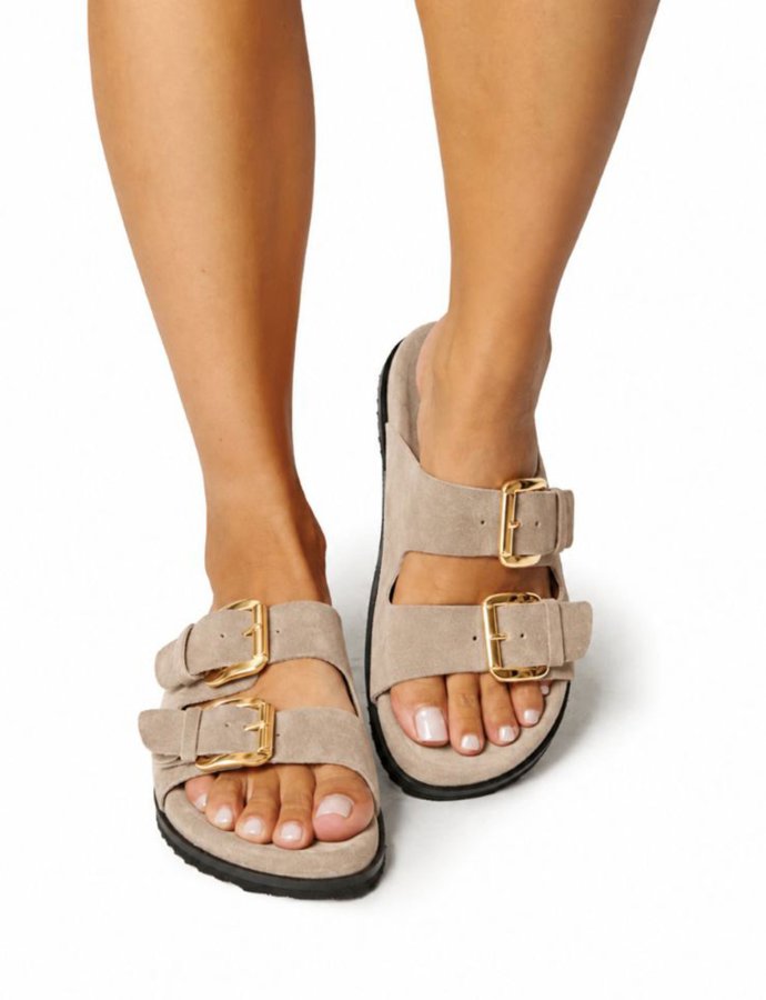Beige suede sandals 61308