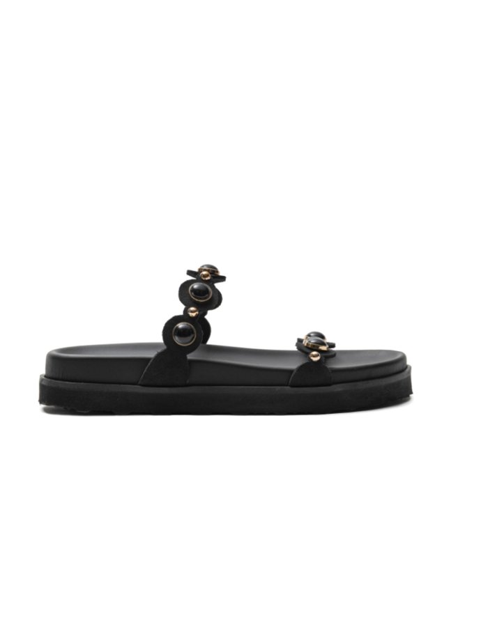Black gem sandals 62306