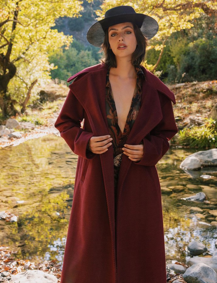 Memi wine red coat