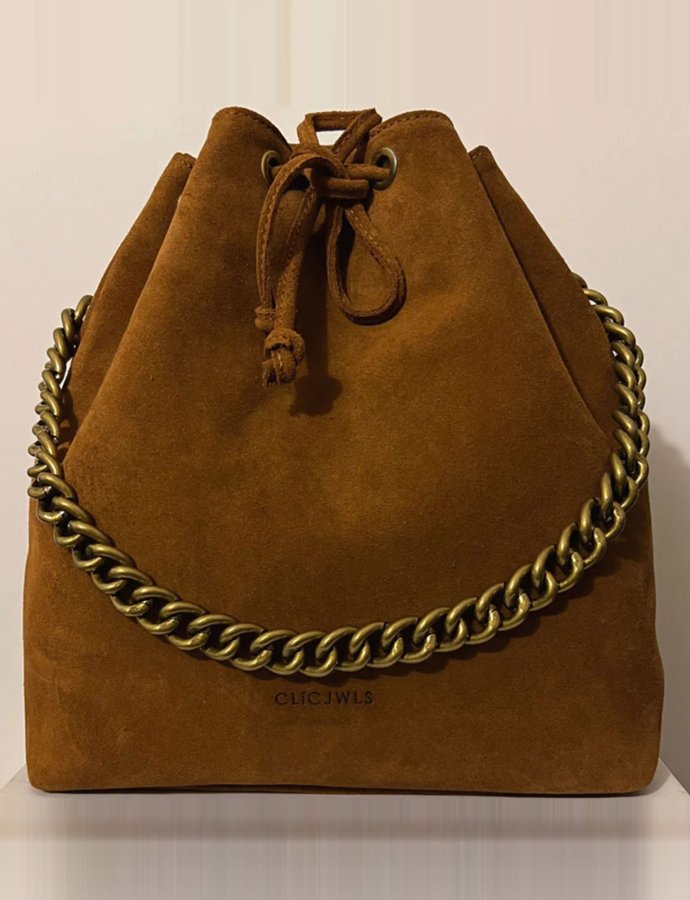 Big bucket bag camel suede