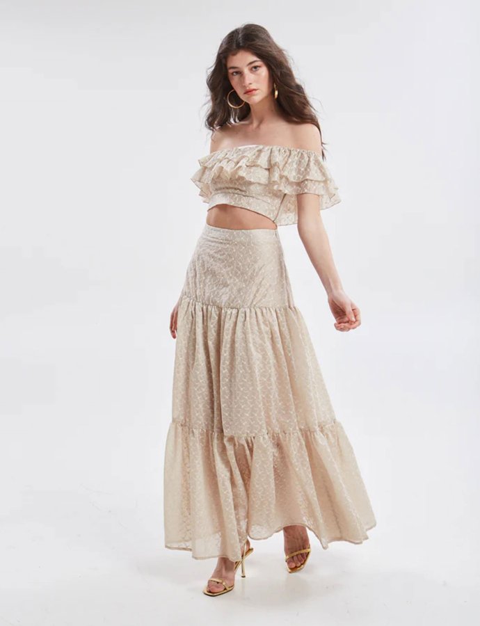 Kaira embroidered floral skirt