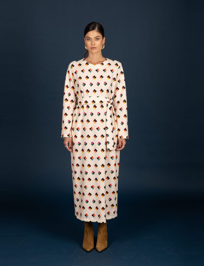 Adele slim dress ecru