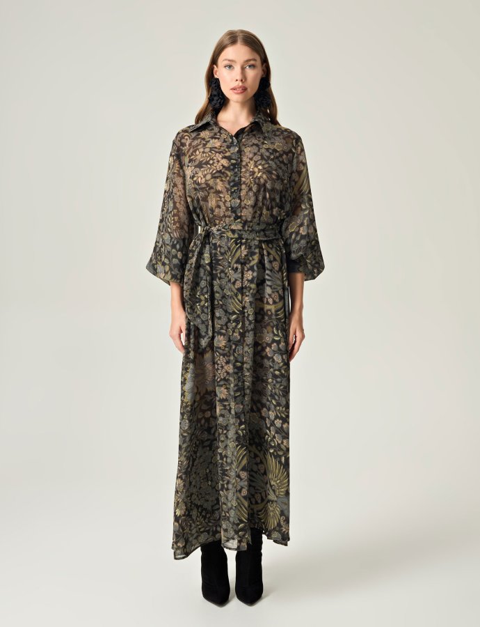 Golden twilight shirt dress