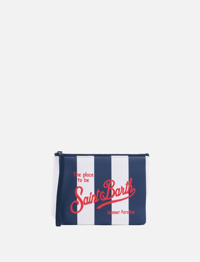 Aline scuba pochette blue with striped print