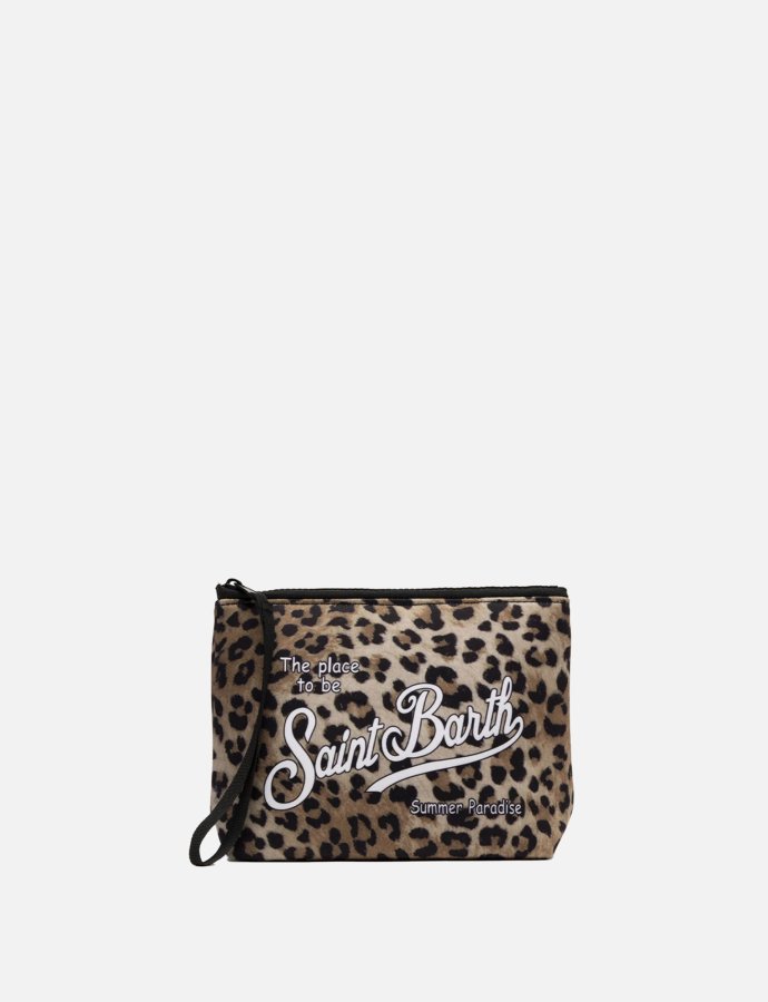 Aline scuba pochette with animalier print