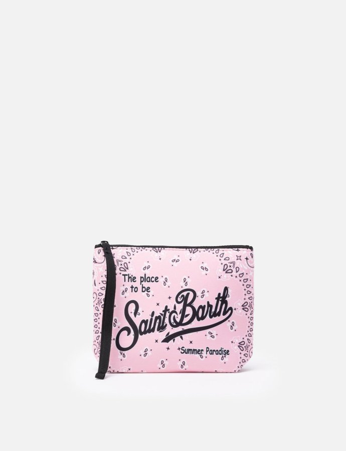 Aline scuba pochette pink with bandanna print