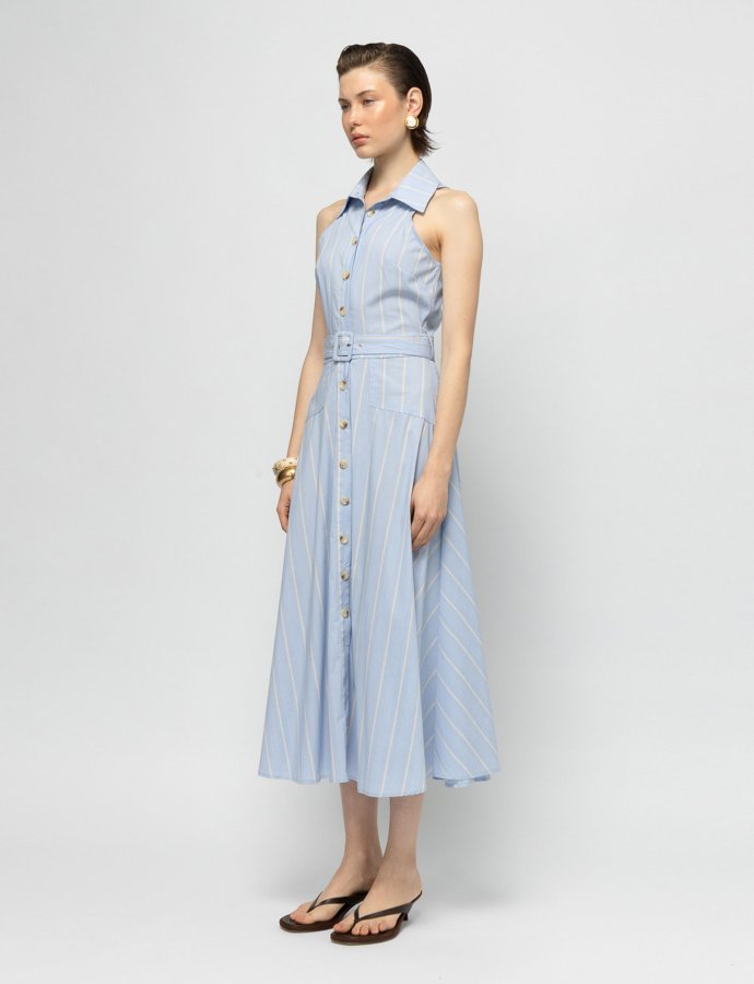 Anisa striped light blue dress