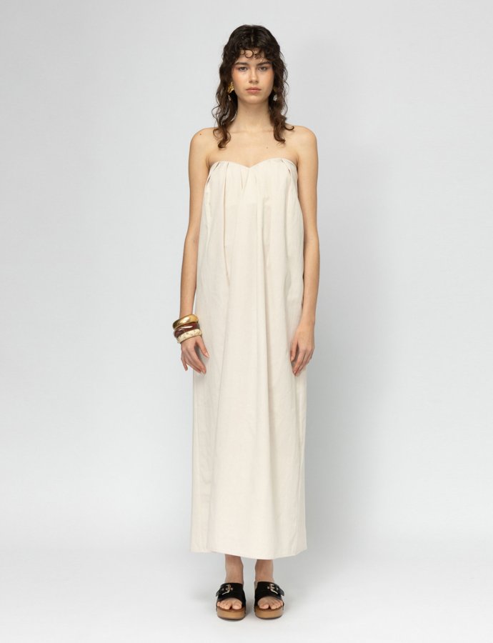 Aperol beige dress