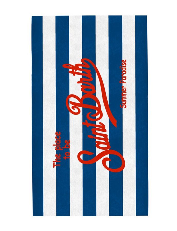 Terry beach towel striped blue red