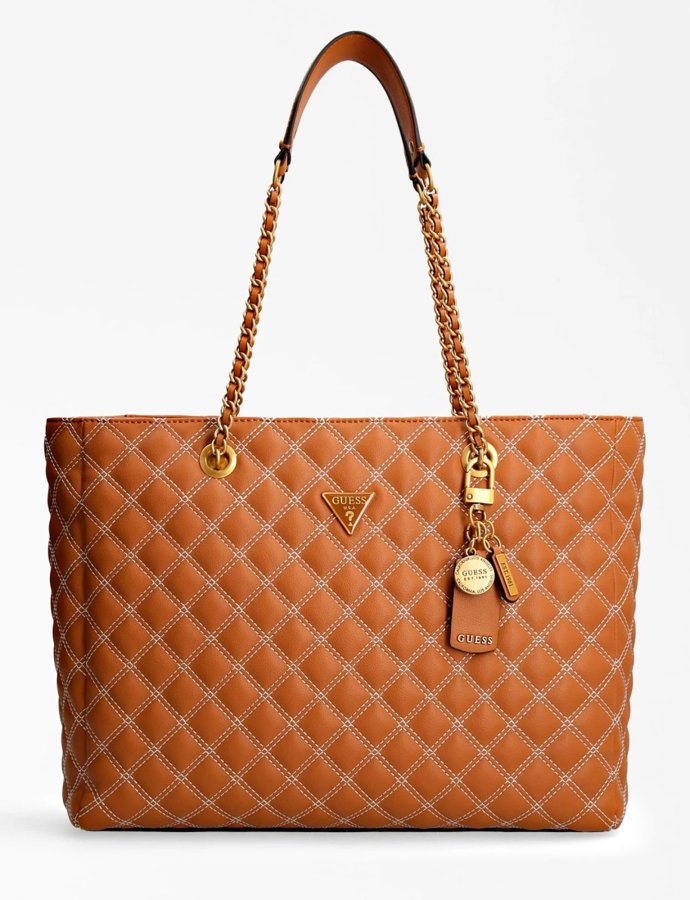 Cessily quilted tote bag cognac