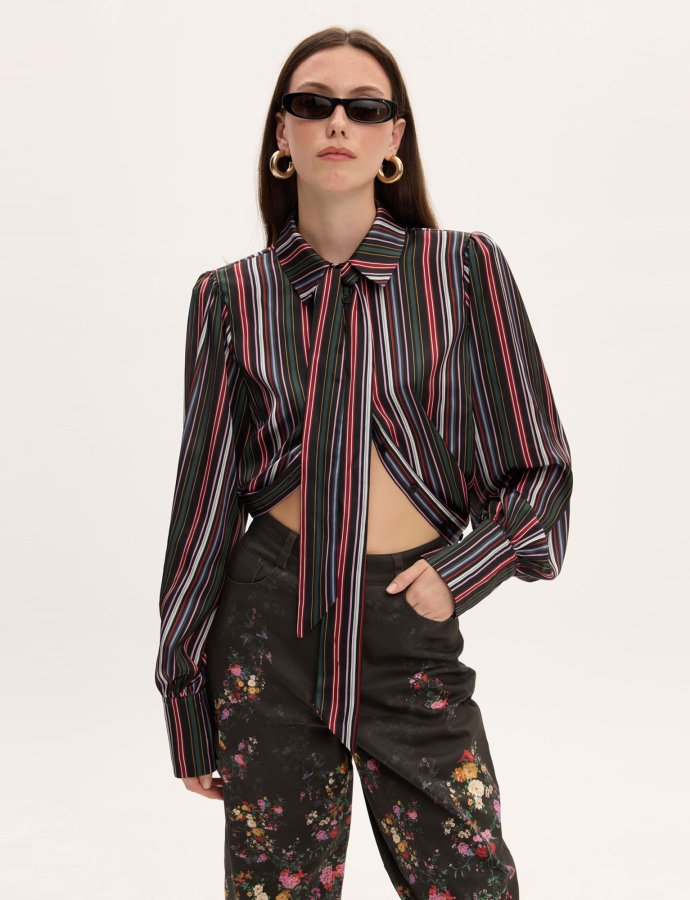 Eliza striped satin shirt
