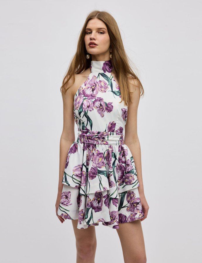 Tulipa mini halterneck dress