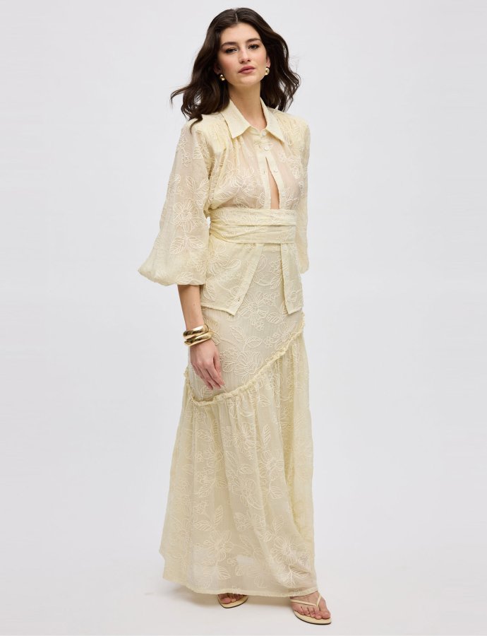 Evgenia embroidery maxi skirt
