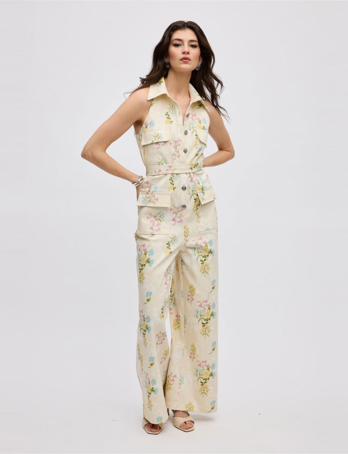 Butter blossom denim jumpsuit