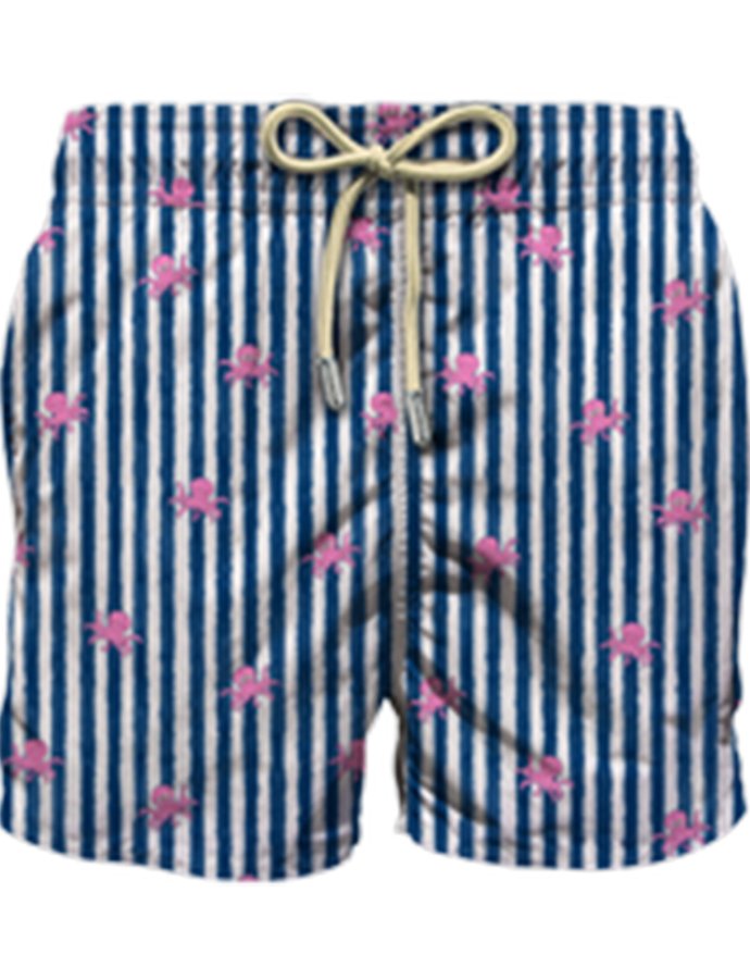 Comfort light swim shorts with octopus print