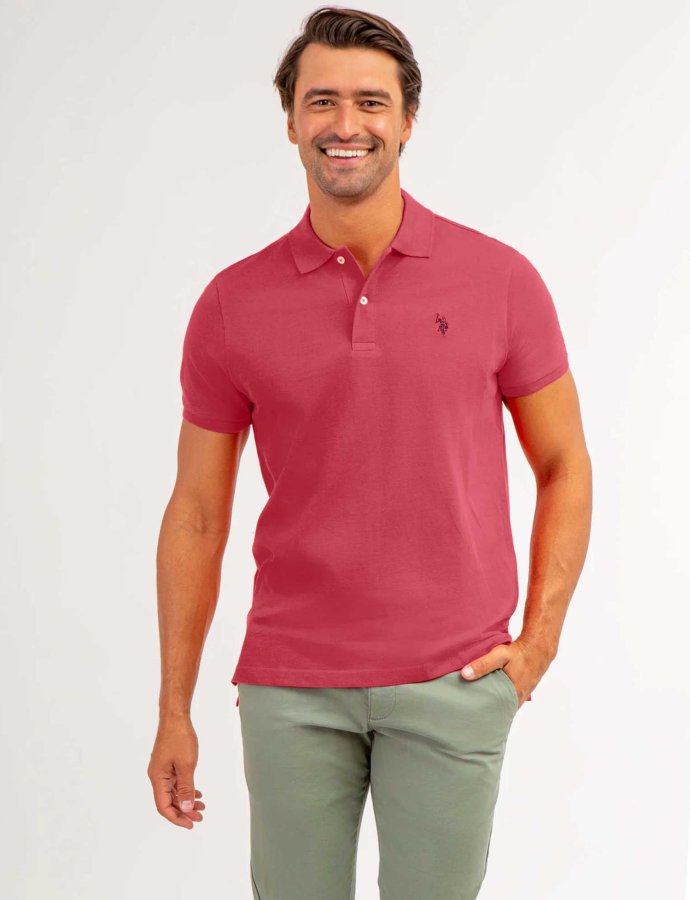 Polo t-shirt rosso beige
