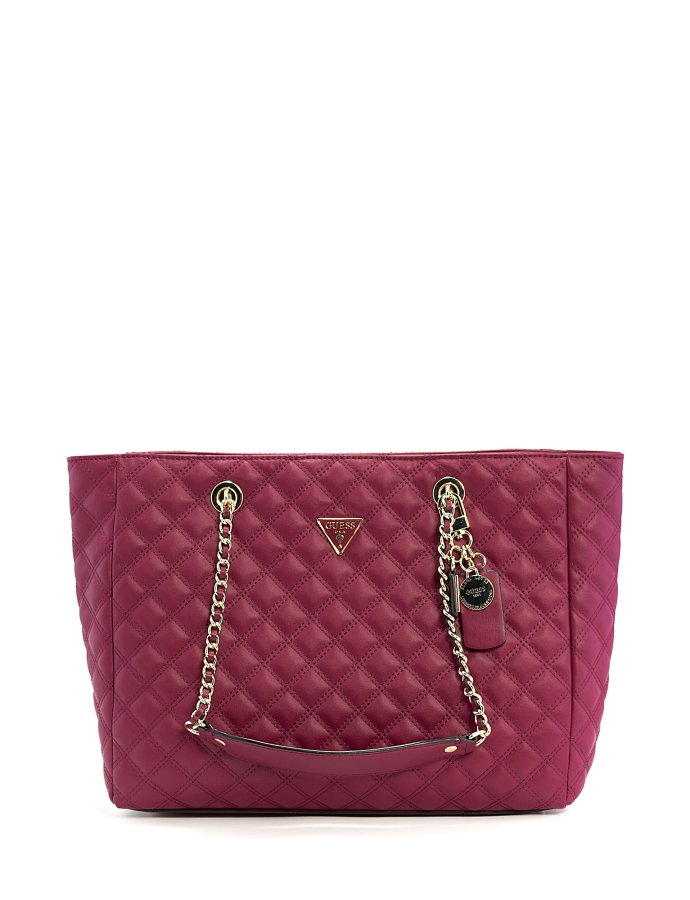 Cessily quilted tote bag plum